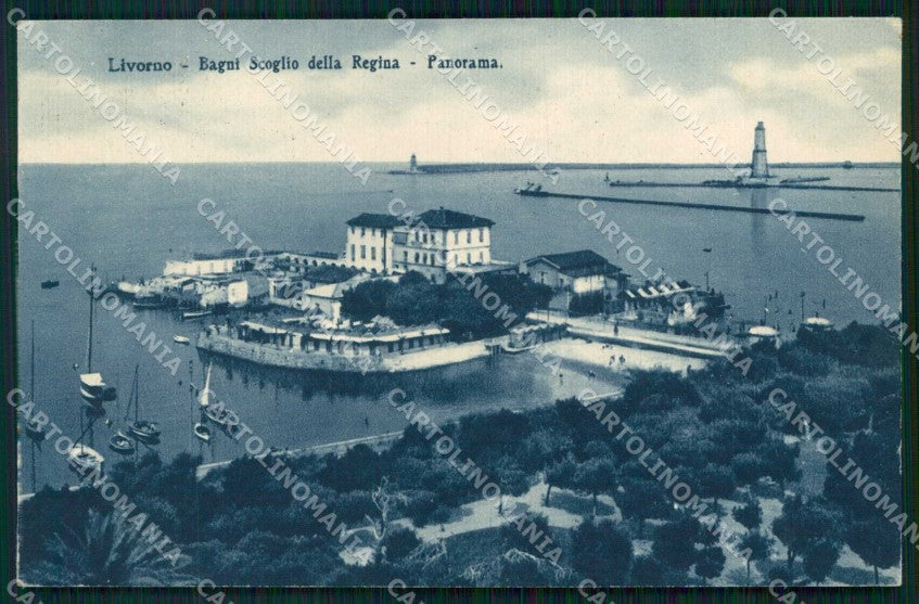Livorno Città Bagni Scoglio della Regina Barche cartolina RB8523 – fronte