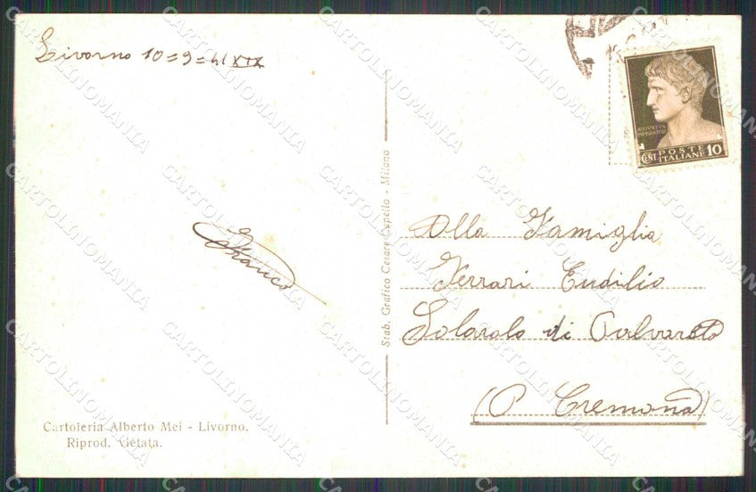 Livorno Città Bagni Scoglio della Regina Barche cartolina RB8523 – retro