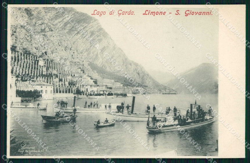 Brescia Limone sul Garda Lago San Giovanni Barche cartolina RB8541 – fronte