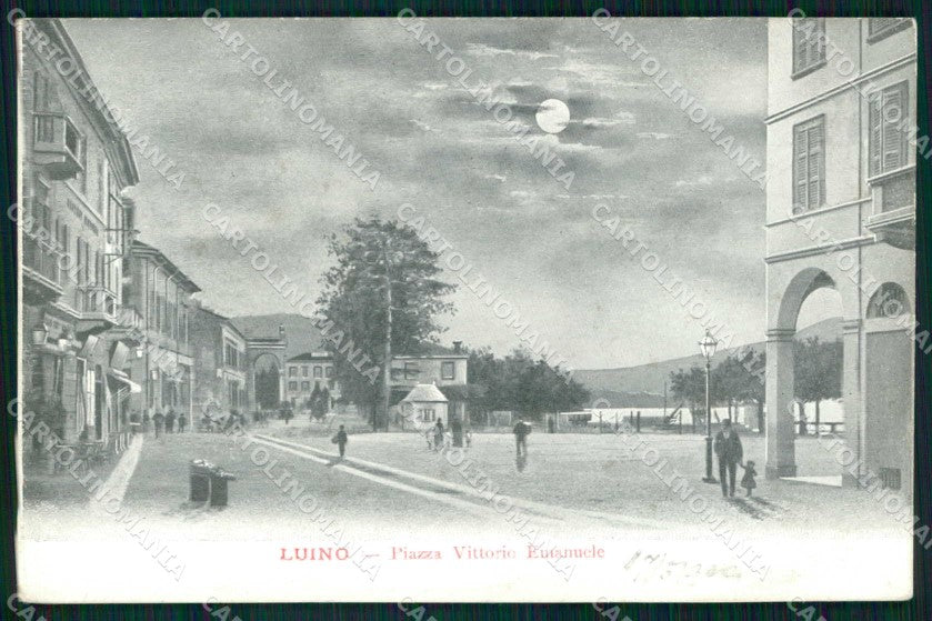 Varese Luino Piazza Vittorio Emanuele Chiaro di Luna cartolina RB8550 – fronte