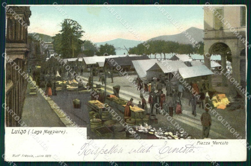 Varese Luino Lago Maggiore Piazza Mercato cartolina RB8556 – fronte
