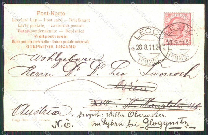 Lecco Città Saluto da Porto Garibaldi Barche cartolina RB8565 – retro