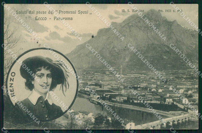 Lecco Città Saluto da Renzo Monte San Martino cartolina RB8587 – fronte