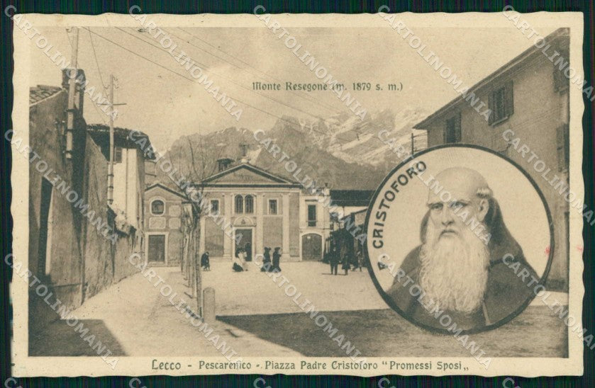 Lecco Città Pescarenico Padre Cristoforo ABRASA cartolina RB8588 – fronte
