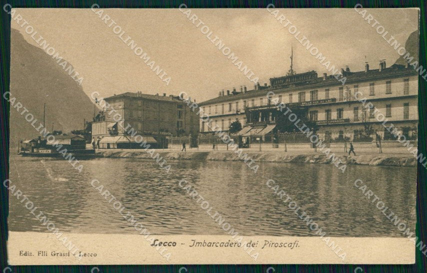 Lecco Città Imbarcadero dei Piroscafi cartolina RB8595 – fronte