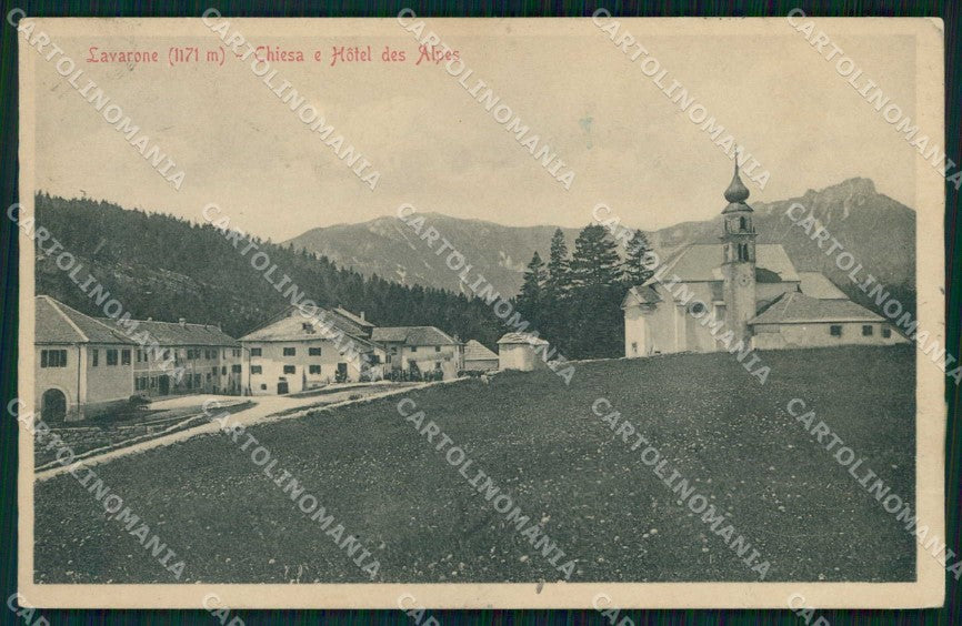 Trento Lavarone Chiesa Hotel des Alpes Stengel 5443 cartolina RB8628 – fronte