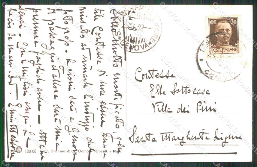 Como Lanzo d'Intelvi Hotel Bellavista Brunner 108/66 cartolina RB8633 – retro