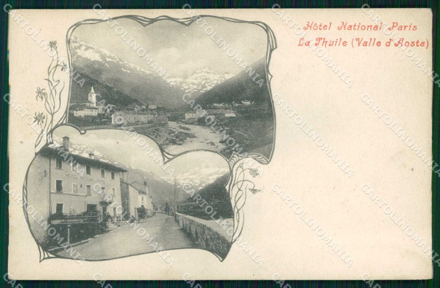 Aosta La Thuile Hotel National Paris cartolina RB8637 – fronte