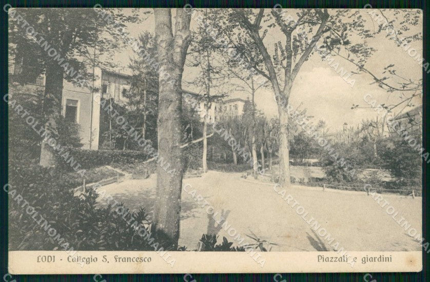 Lodi Città Collegio San Francesco Piazzali Giardini cartolina RB8670 – fronte