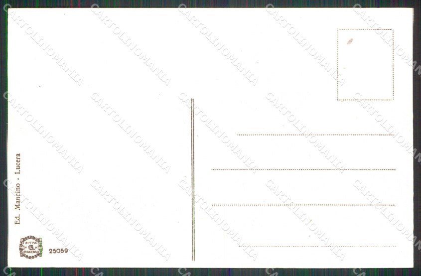 Foggia Lucera Convitto Nazionale Bonghi cartolina RB8684 – retro