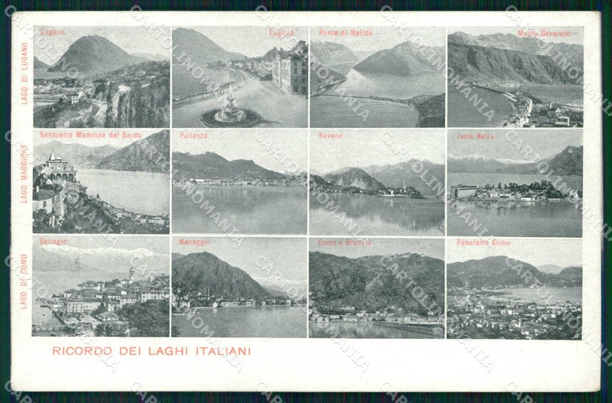 Como Menaggio Lago Maggiore Lugano Pallanza Bellagio Ricordo cartolina RB8711 – fronte