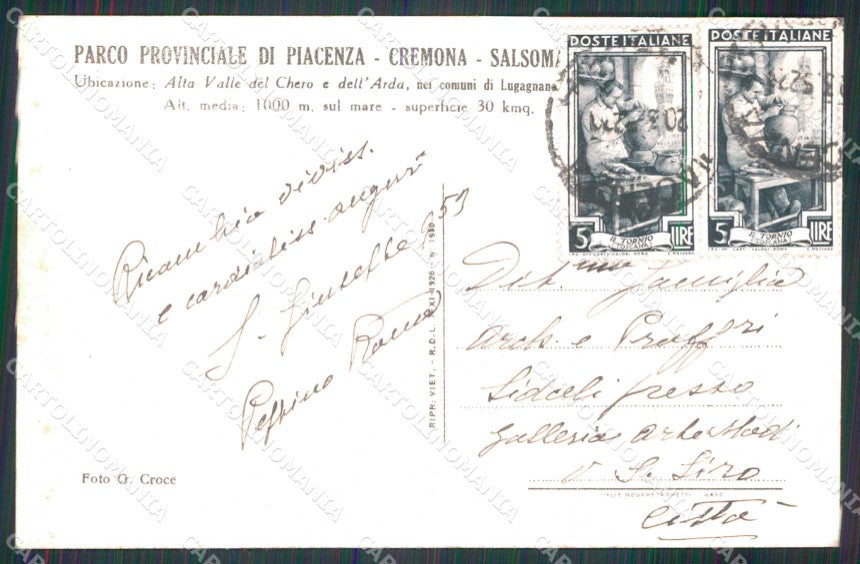 Piacenza Lugagnana Albergo Al Dilettoso Colle Val d'Arda cartolina RB8720 – retro