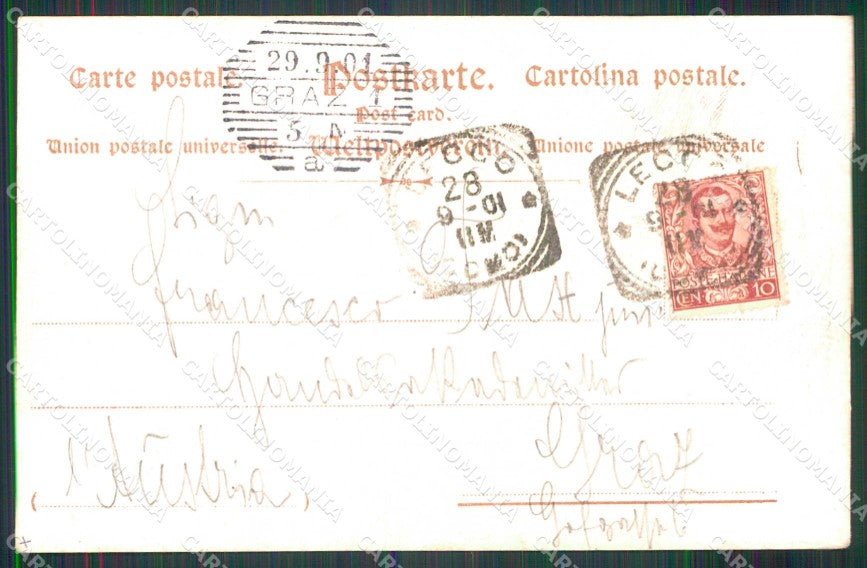 Lecco Lierna Saluto da Lago di Como cartolina RB8734 – retro