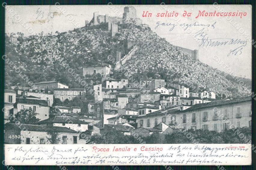 Frosinone Montecassino Saluto da Rocca Ianula Alterocca 4580 cartolina RB8751 – fronte