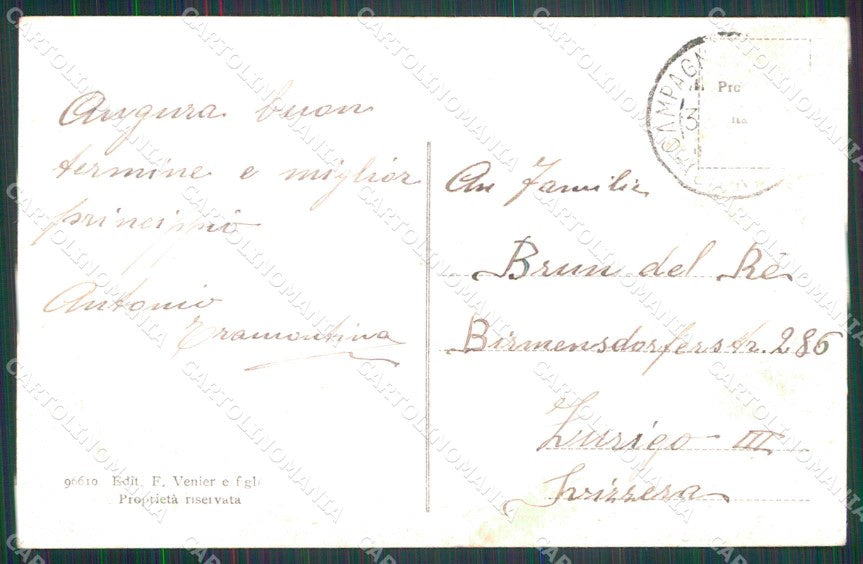 Udine Maniago Asilo Infantile In Memoria ai Caduti ABRASA cartolina RB8769 – retro