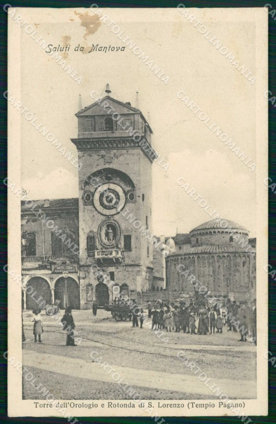 Mantova Città Saluti da Torre dell'Orologio Alterocca 15419 cartolina RB8795 – fronte