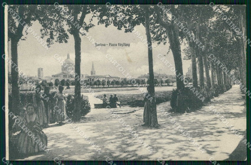 Mantova Città Piazza Virgiliana cartolina RB8801 – fronte