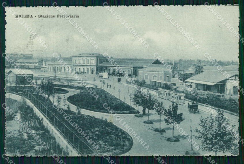 Modena Città Stazione Ferroviaria Treno Tram cartolina RB8820 – fronte