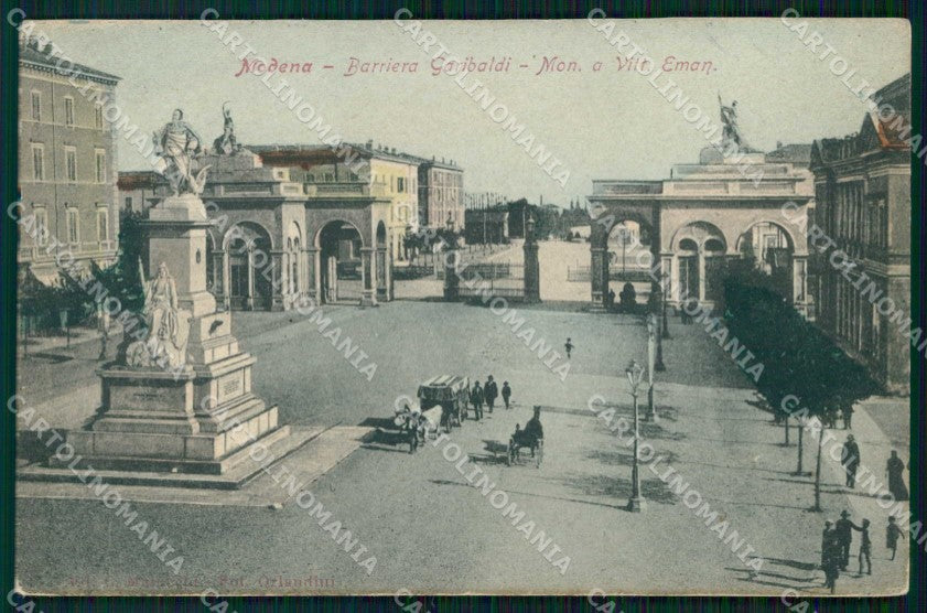 Modena Città Barriera Garibaldi Monumento a Vittorio Emanuele cartolina RB8823 – fronte