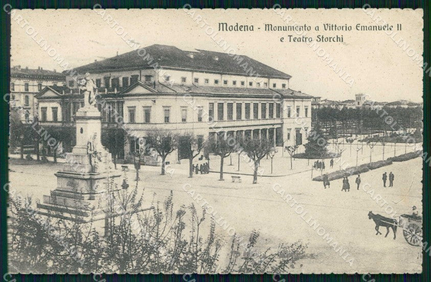 Modena Città Teatro Storchi Monumento a Vittorio Emanuele II cartolina RB8828 – fronte