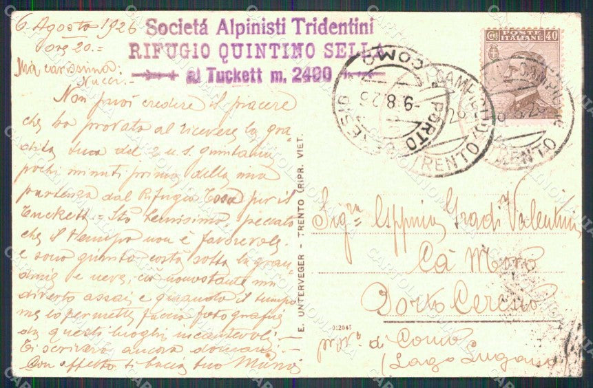 Trento Madonna di Campiglio Rifugio Stoppani Passo del Grostè cartolina RB8849 – retro
