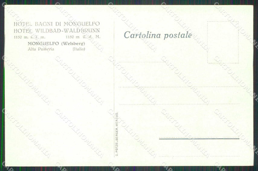 Bolzano Monguelfo Hotel Bagni cartolina RB8866 – retro