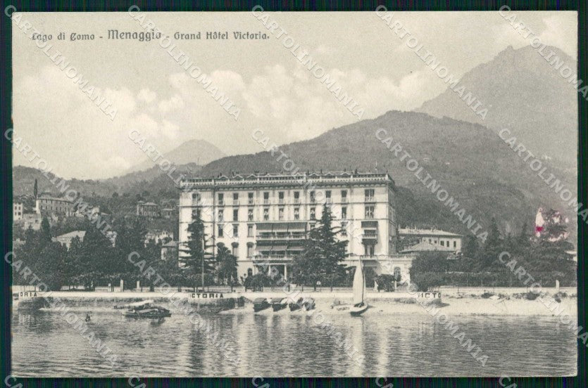 Como Menaggio Grand Hotel Victoria Barche Brunner 13290 cartolina RB8872 – fronte