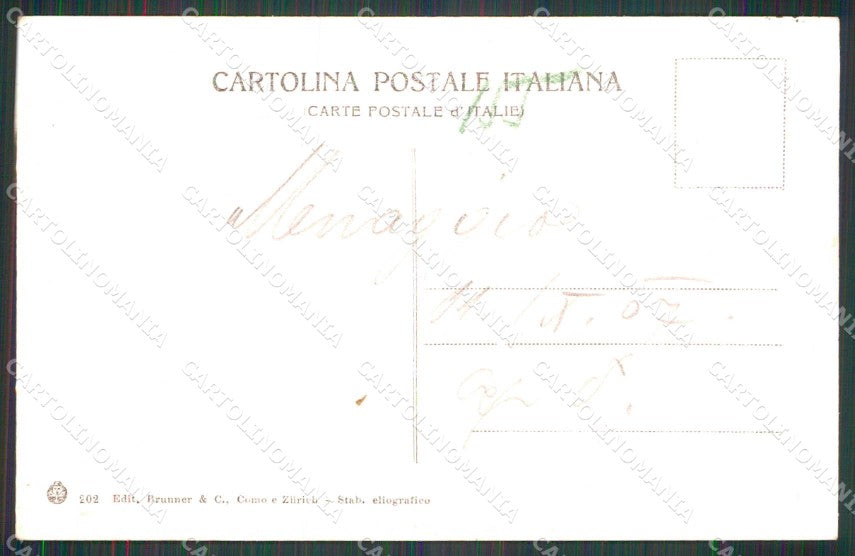 Como Menaggio Lago Visto dal Monte della crocetta Brunner 202 cartolina RB8873 – retro