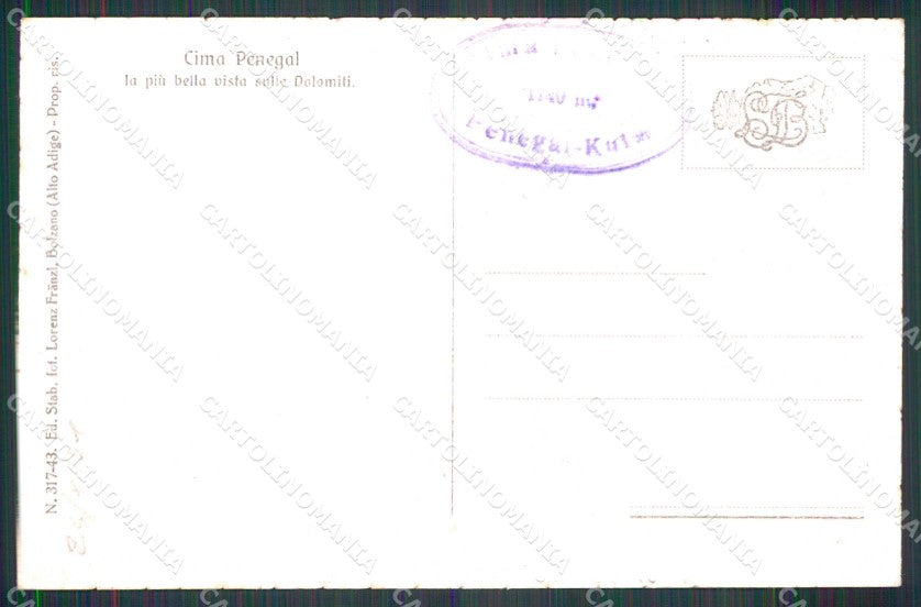Trento Passo della Mendola Cima Penegal Ristorante Penegal cartolina RB8921 – retro