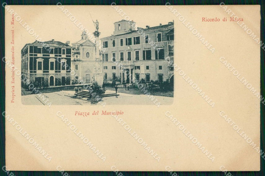 Massa Città Ricordo di Piazza del Municipio cartolina RB8927 – fronte