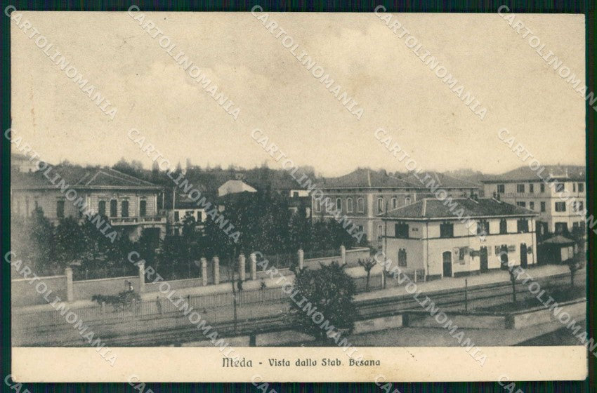 Milano Monza Meda Stazione Stabilimento Besana cartolina RB8944 – fronte