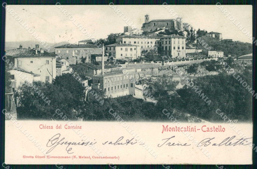 Pistoia Montecatini Terme Chiesa del Carmine Castello cartolina RB8958 – fronte