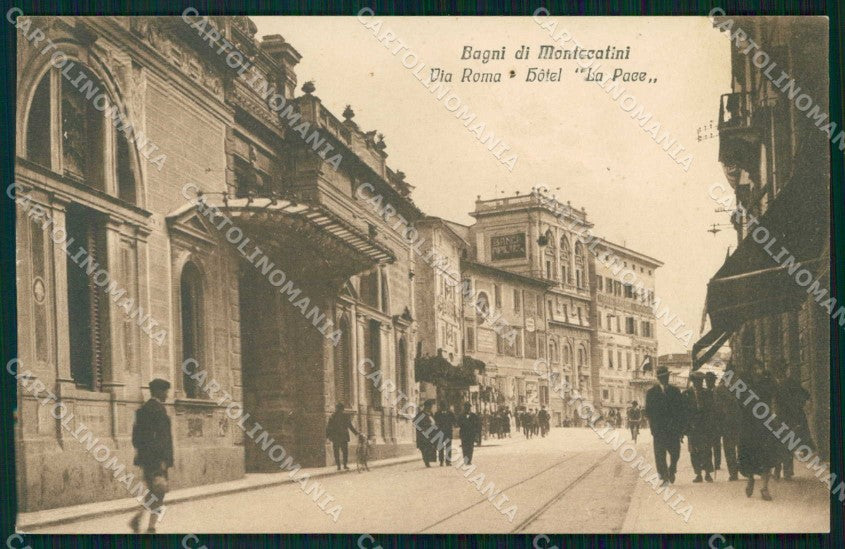 Pistoia Montecatini Terme Via Roma Hotel La Pace cartolina RB8965 – fronte