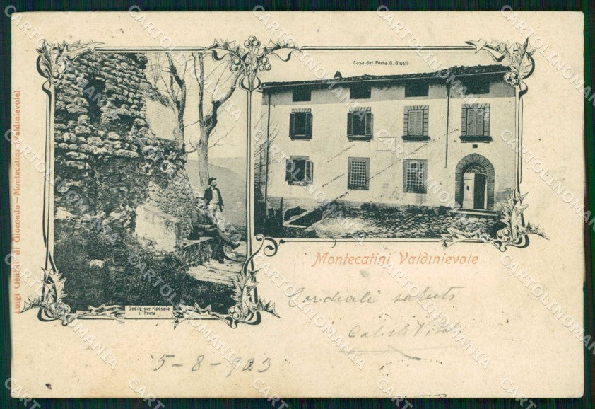 Pistoia Montecatini Terme Valdinievole Casa del Poeta Giusti cartolina RB8971 – fronte