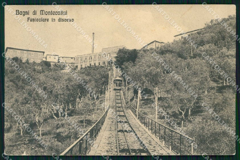 Pistoia Montecatini Terme Funicolare in Discesa PIEGATA cartolina RB8974 – fronte