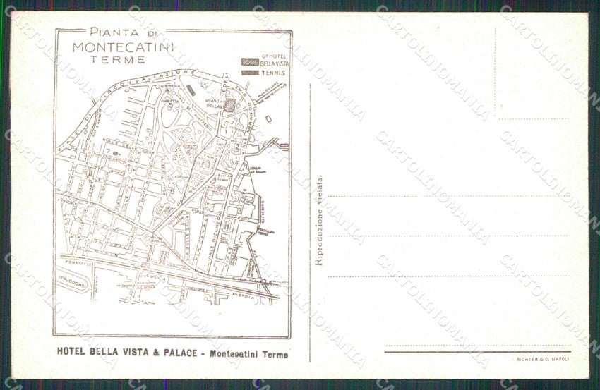 Pistoia Montecatini Terme Hotel Bella Vista e Palace cartolina RB8975 – retro