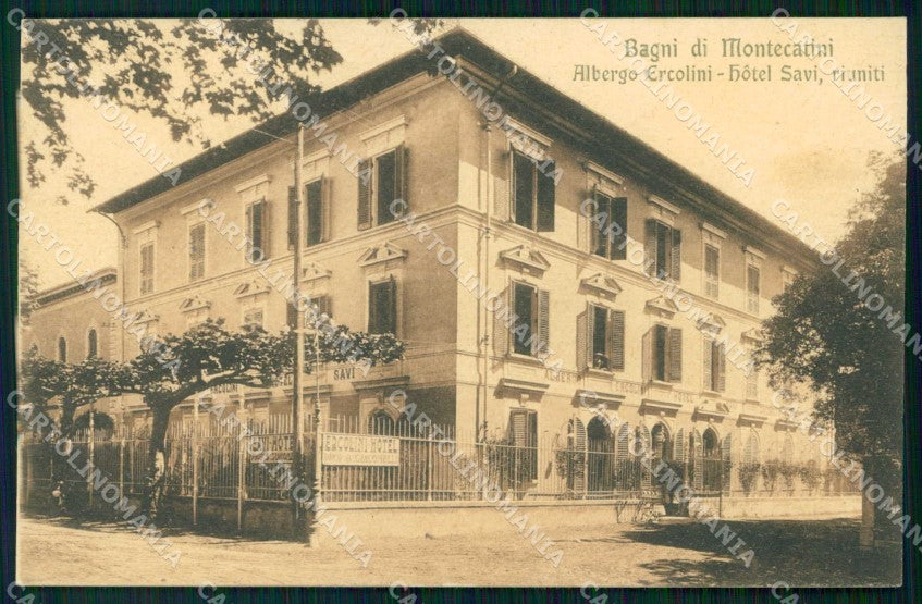 Pistoia Montecatini Terme Albergo Ercolini Hotel Savi cartolina RB8976 – fronte