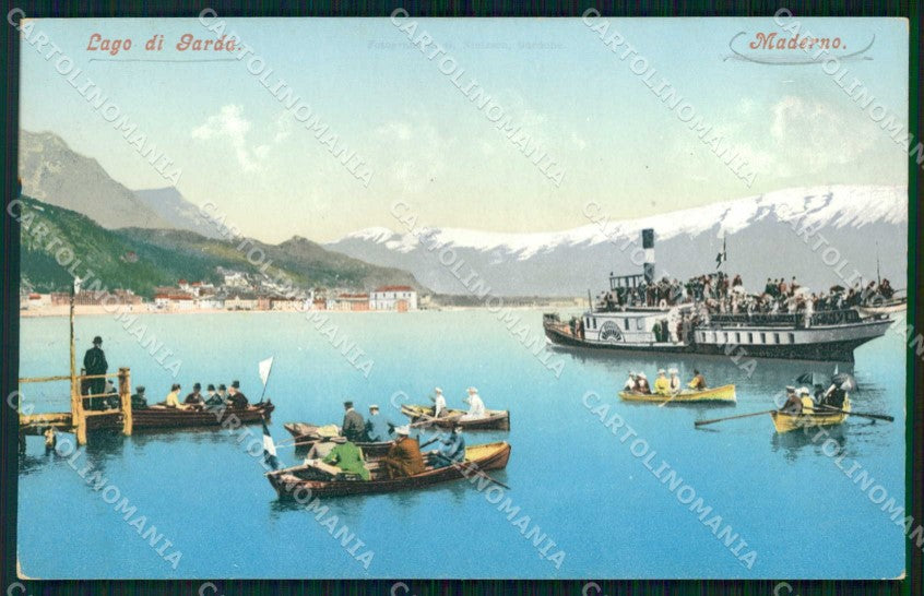 Brescia Toscolano Maderno Maderno Lago di Garda Barche cartolina RB8989 – fronte
