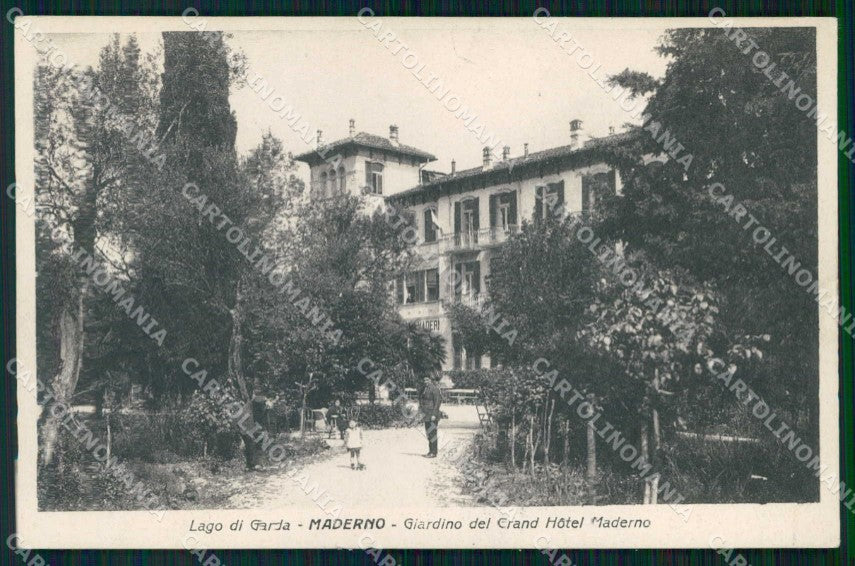 Brescia Toscolano Maderno Maderno Giardino del Grand Hotel cartolina RB8990 – fronte