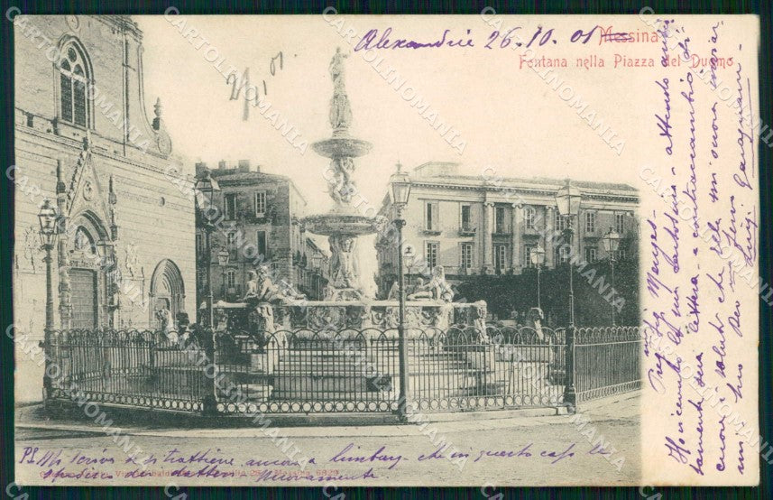 Messina Città Piazza del Duomo Fontana cartolina RB9009 – fronte