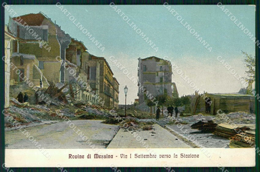 Messina Città Rovine Via I Settembre Alterocca 5599 cartolina RB9010 – fronte