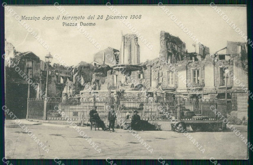 Messina Città Piazza Duomo dopo il Terremoto cartolina RB9014 – fronte