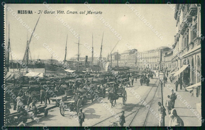Messina Città Corso Vittorio Emanuele Mercato cartolina RB9022 – fronte