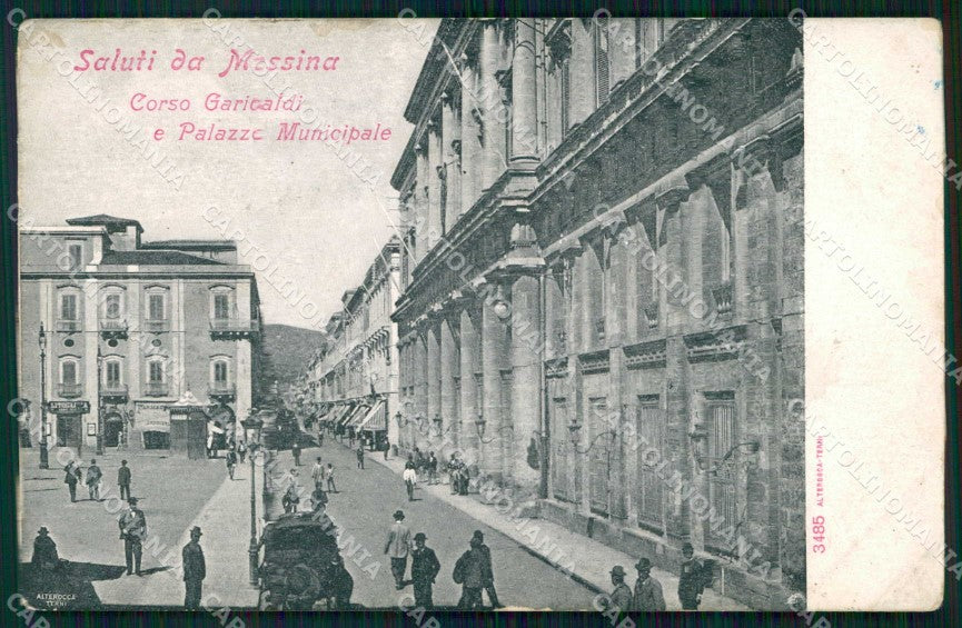 Messina Città Saluti da Corso Garibaldi Alterocca 3485 cartolina RB9047 – fronte