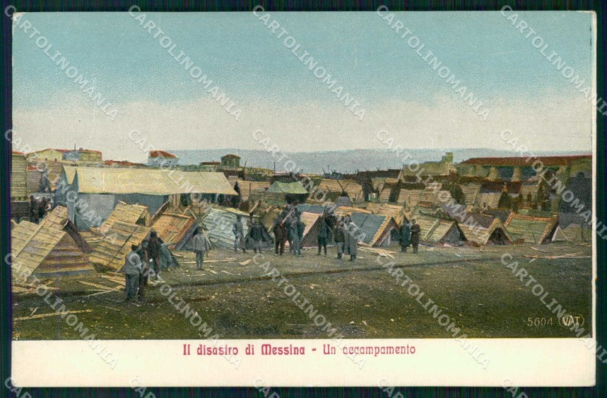 Messina Città Disastro Accampamento Alterocca 5604 cartolina RB9052 – fronte