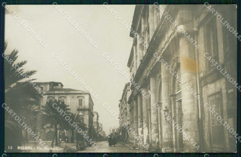 Messina Città Via Garibaldi ABRASA Foto cartolina RB9059 – fronte