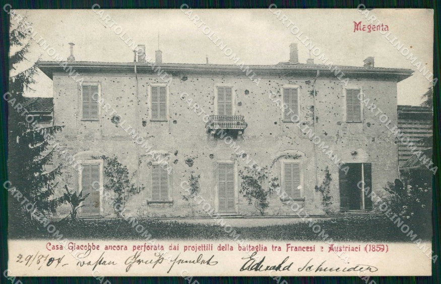 Milano Magenta Casa Giacobbe Perforata dai Proiettili cartolina RB9066 – fronte