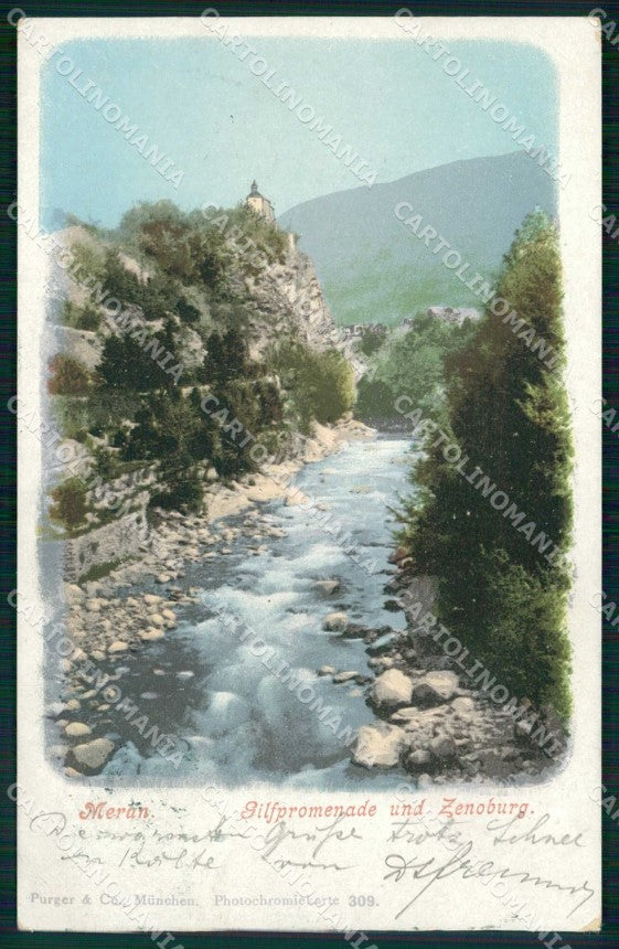 Bolzano Merano Passeggiata Gilf Castel San Zeno cartolina RB9080 – fronte