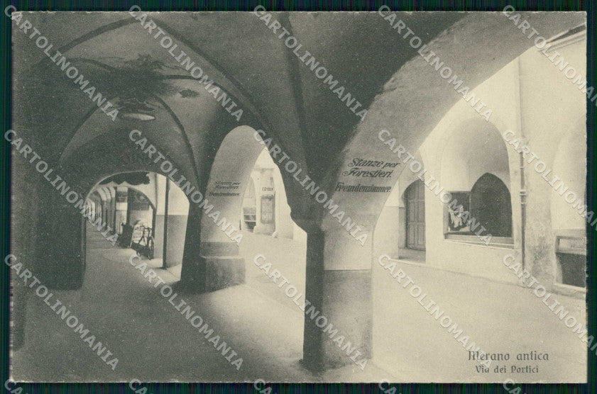 Bolzano Merano Via dei Portici Stanze per Forestieri Franzl cartolina RB9095 – fronte