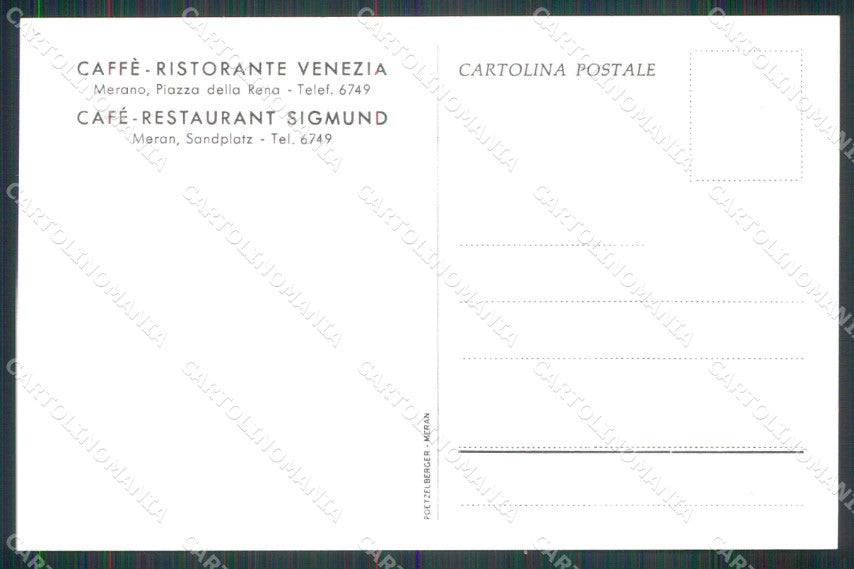 Bolzano Merano Caffè Ristorante Venezia cartolina RB9102 – retro